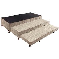 Cama Box Base C-auxiliar Solteiro Universal Rústico Bordado Clean (88x188x32) - Paropas - 1