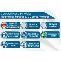 Cama Box Base c/2 Auxiliares Solteiro Universal Rústico Bordado White (88x188x32) - Paropas - 2