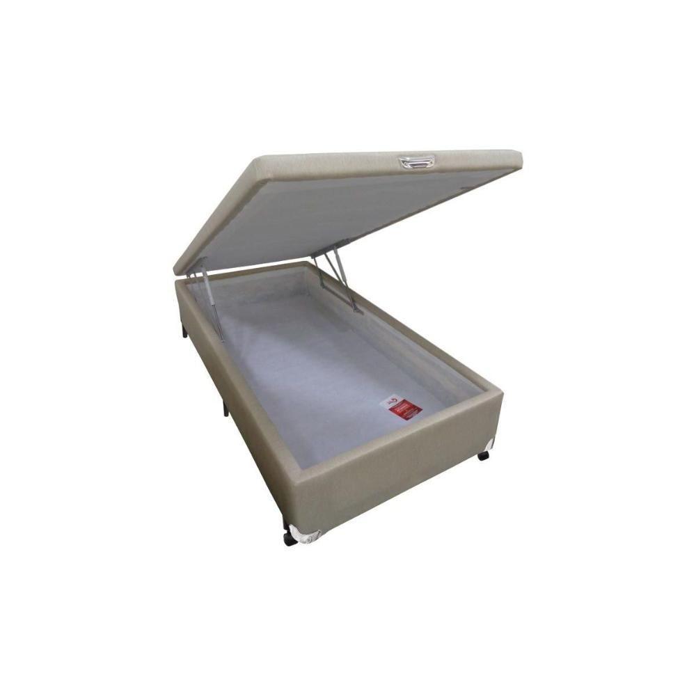 Cama Box Baú Solteiro Linho Clean (88x188x35) - Castor - 1