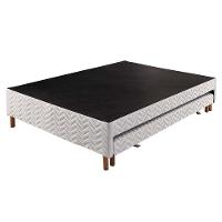 Cama Box Base c/Auxiliar Casal Sommier Rústico Bordado White (138x188x30) - Paropas - 3