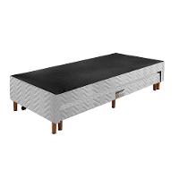 Cama Box Base c/Auxiliar Casal Sommier Rústico Bordado White (138x188x30) - Paropas