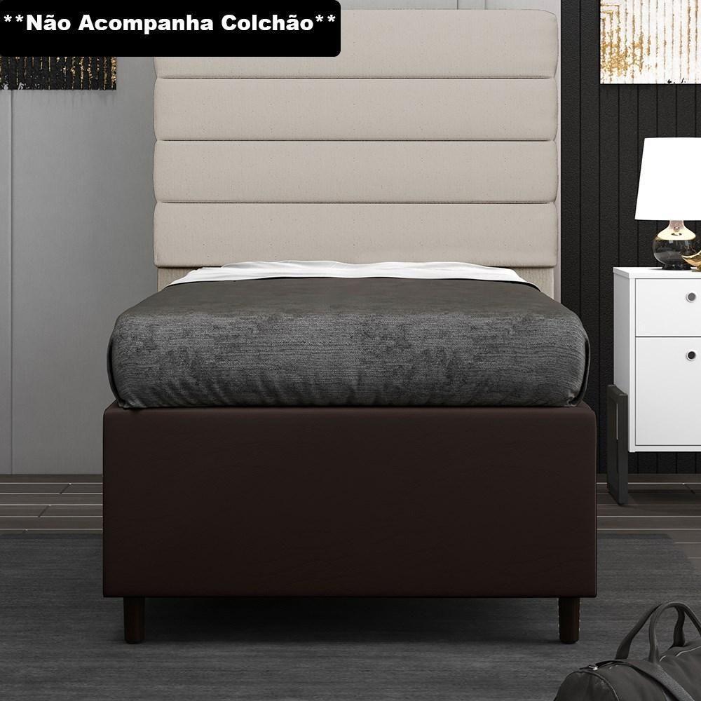 Base Para Cama Box Solteiro 88X188Cm Hit I02 Corano Marrom - 7