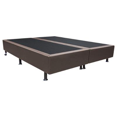 Base Box Para Cama Casal King 192x203cm Bipartido Liz S05 Sintético Marrom - Mpozenato