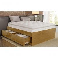 Base Box Casal Com 4 Gavetas Em Madeira Maciça 1,40 Libanesa Imbuia - Straub Web - 1