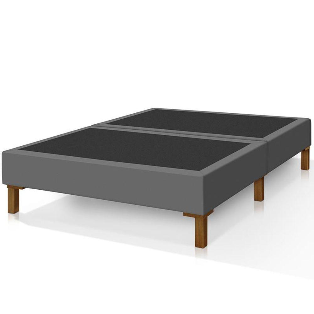 Box Base De Cama Biazi Casal 140 Cm Cinza Cinza - 3