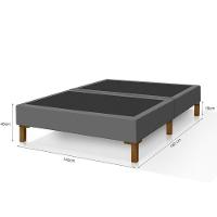 Box Base De Cama Biazi Casal 140 Cm Cinza Cinza