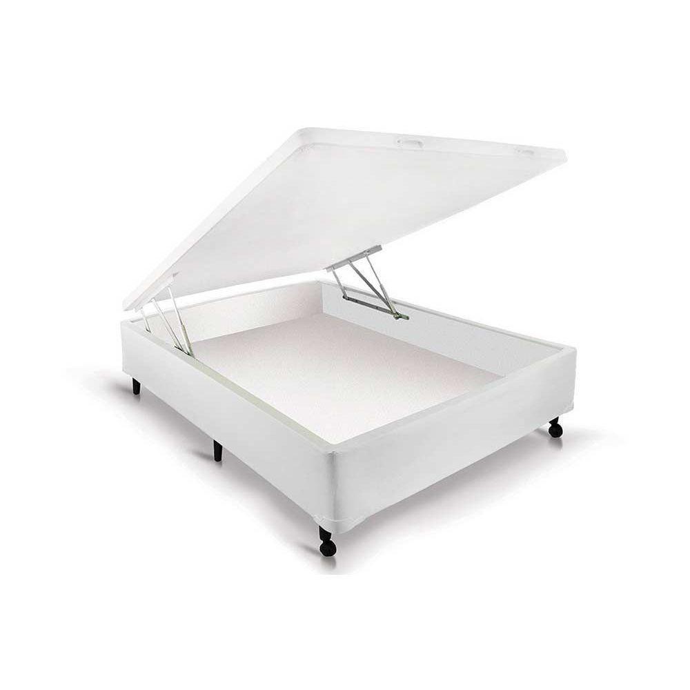 Cama Box Baú Universal Casal Courano White New (138x188x35) - Castor - 1