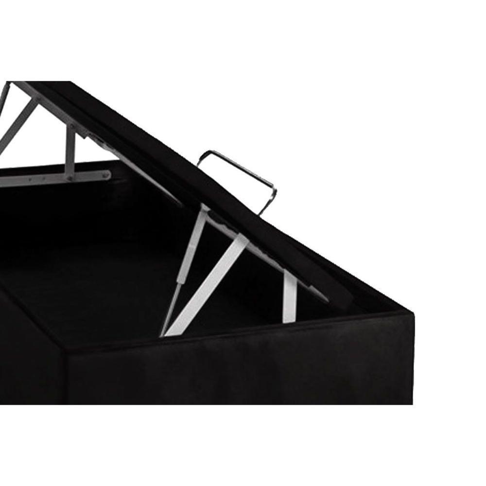 Cama Box Baú Universal Solteiro Suede Nero Black (88x188x35) - Ortobom - 3