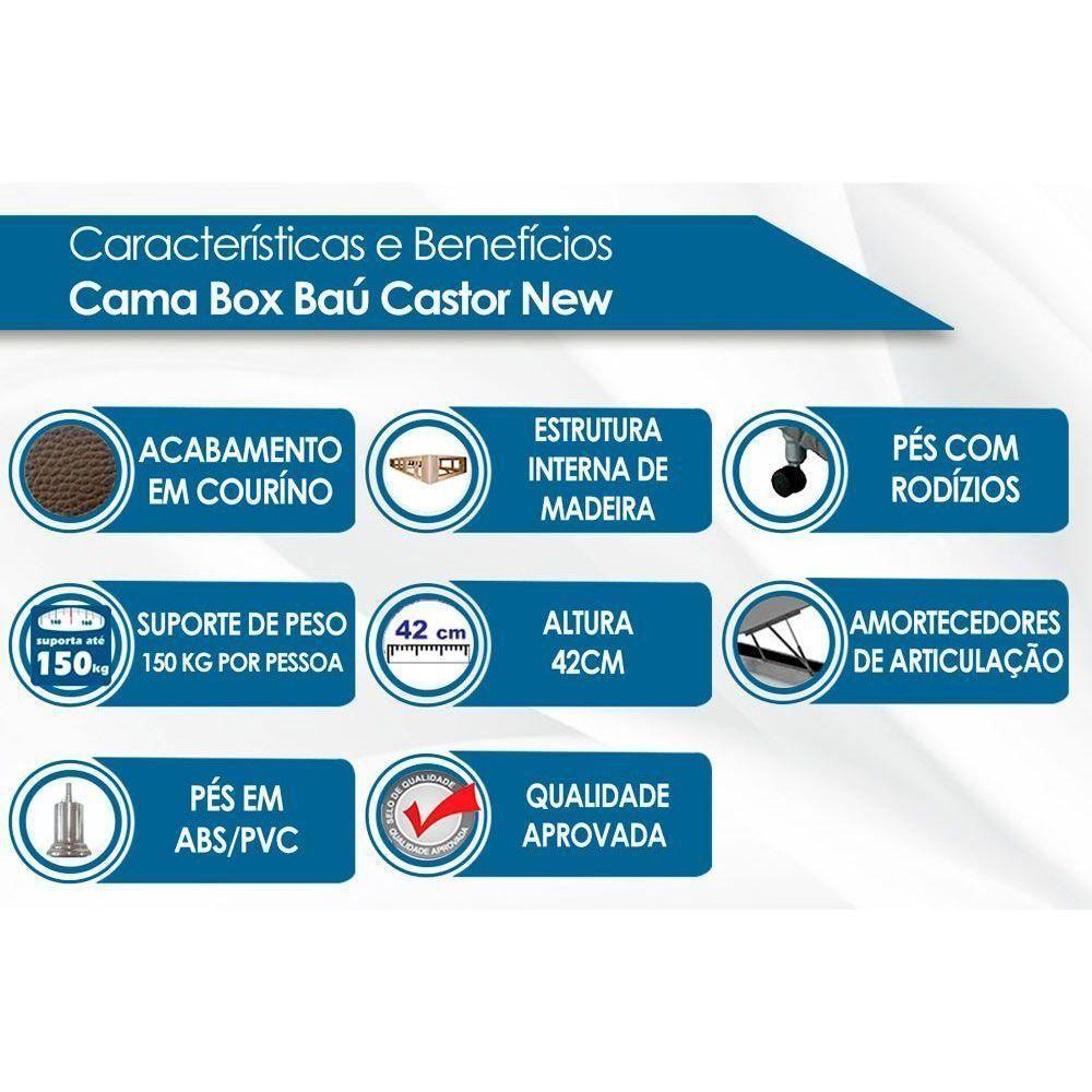 Cama Box Baú Viúva Courano Black New (128x188x35) - Castor - 3