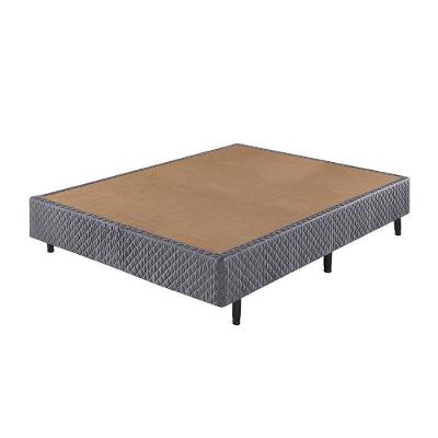 Base Box Casal Sommier 138x188cm Estrutura em Madeira Cinza Ecoflex