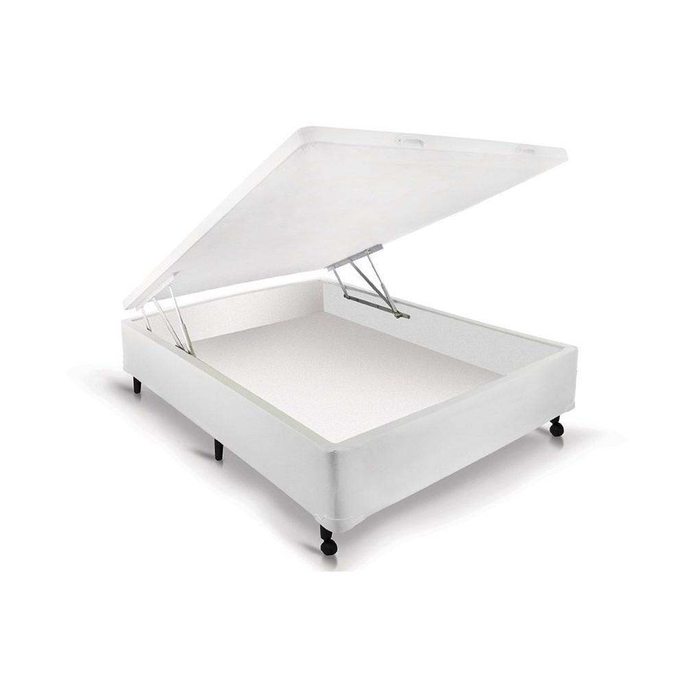 Cama Box Baú Viúva Courano White New (128x188x30) - Castor - 1