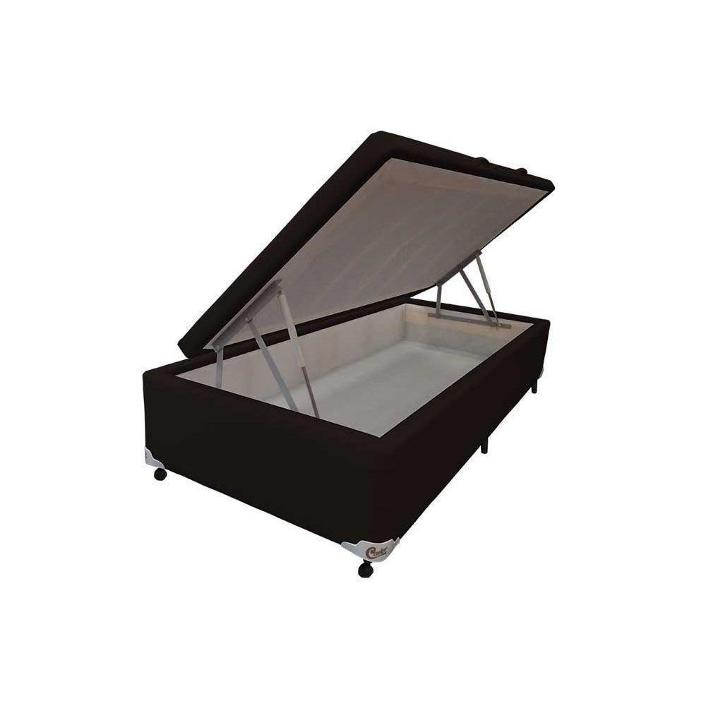 Cama Box Baú Solteiro Courano Black New (78x188x35) - Castor - 1