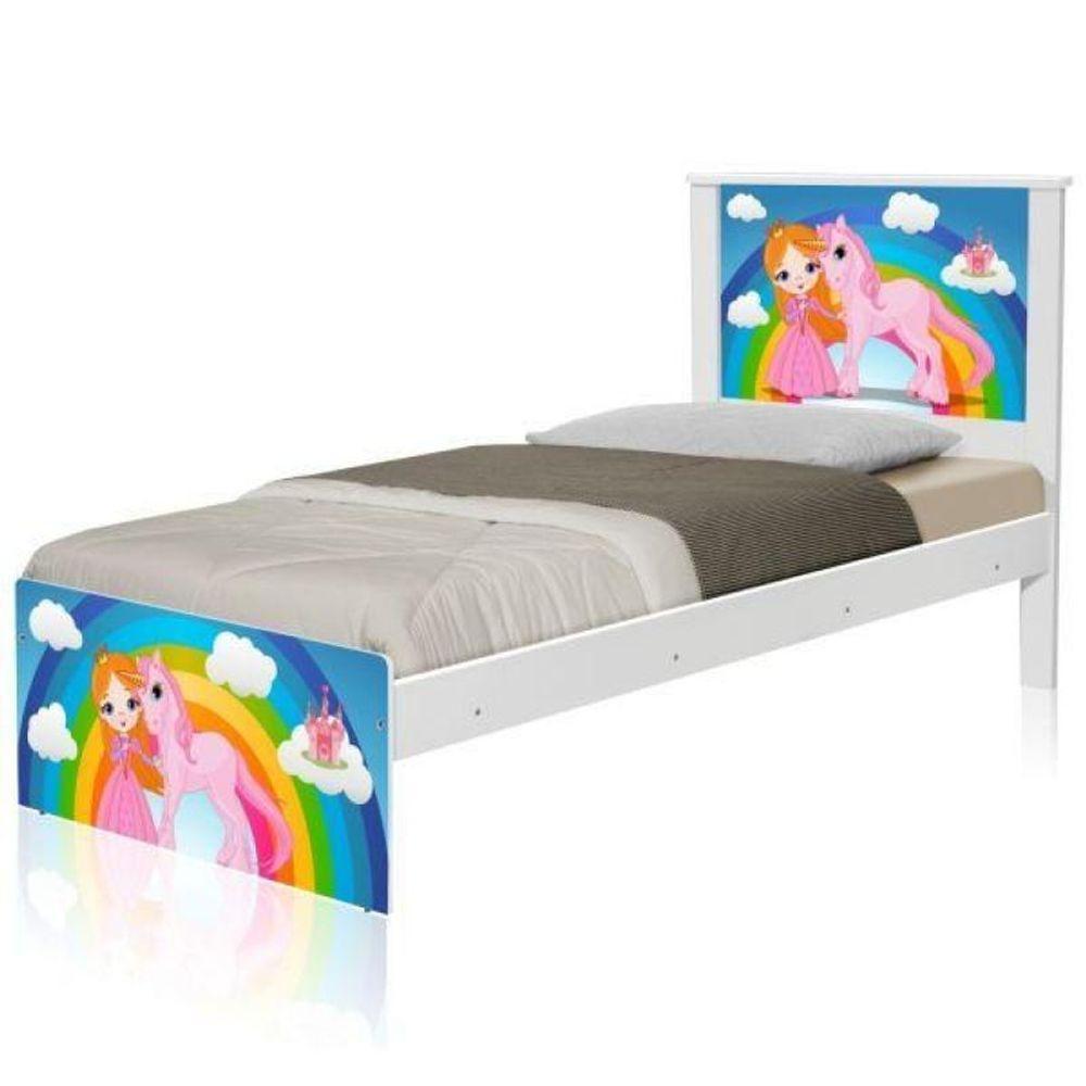 Cama Juvenil Barcelona Princesa E Unicórnio Com Colchão - 3