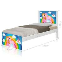 Cama Juvenil Barcelona Princesa E Unicórnio Com Colchão - 4