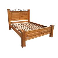 Cama King Size Em Madeira De Demolição Modelo Almofadas Sudeste Rústico - 1