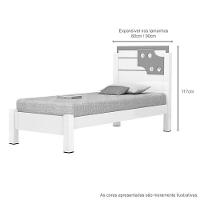 Cama De Solteiro Bibox Luiza Branco Com Rosa/ Com Auxiliar - Vitamov - 2