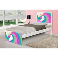 Cama Juvenil Barcelona Unicórnio Arco íris Com Colchão - 1