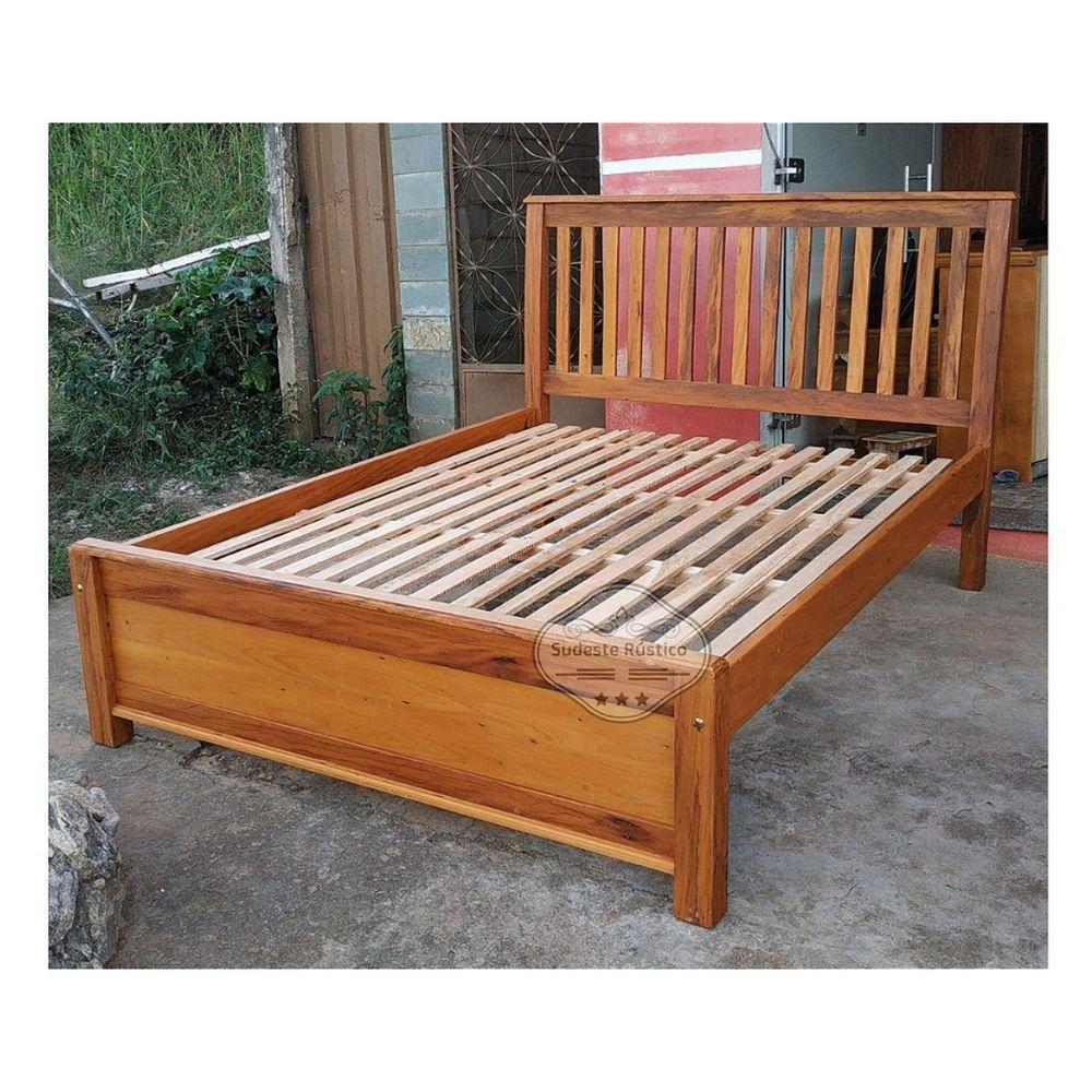 Cama King Size Em Madeira De Demolição Modelo Réguas Sudeste Rústico - 3
