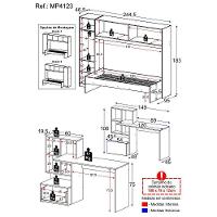 Conjunto Quarto Cama De Solteiro Com Guarda-roupas E Escrivaninha Multimóveis Mp4123 Branco/rustic Branco/rustic - 3