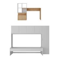 Conjunto Quarto Cama De Solteiro Com Guarda-roupas E Escrivaninha Multimóveis Mp4123 Branco/rustic Branco/rustic - 5
