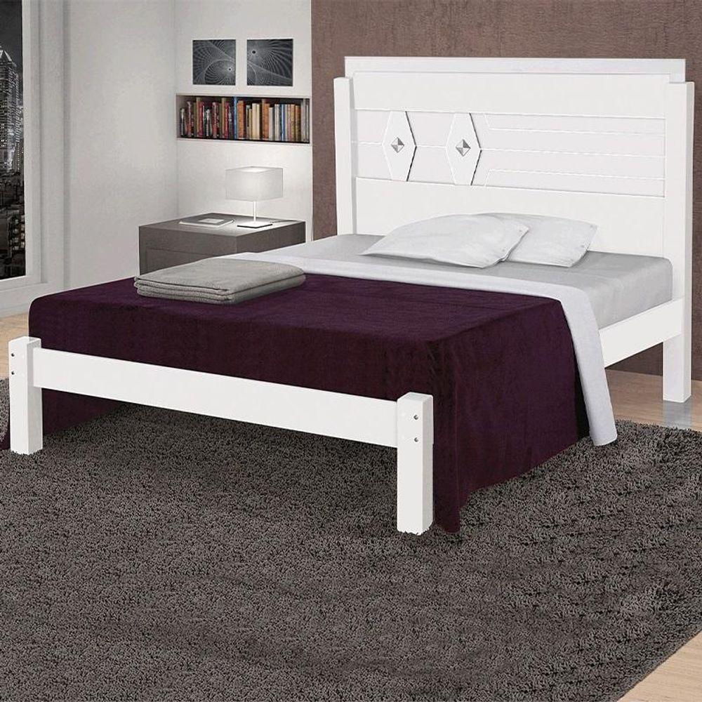 Cama Quarto Casal Livia Branco Branco - 2