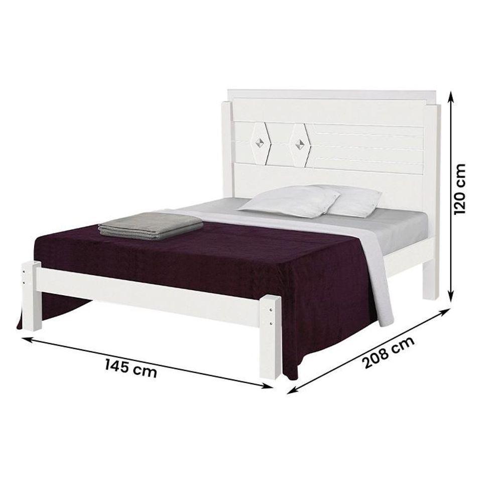 Cama Quarto Casal Livia Branco Branco - 3