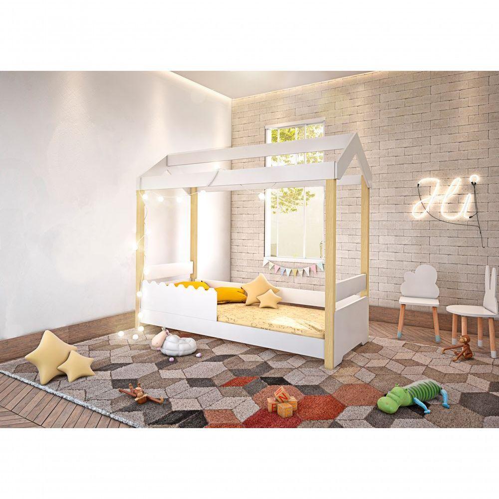 Cama De Solteiro Poppy Branco Com Colchão E Led - 2