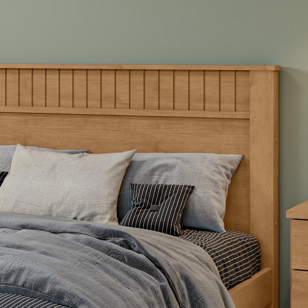 Cama De Casal Madeira Em Mdp E Mdf Amêndoa Athenas Lopas - 3