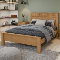 Cama De Casal Madeira Em Mdp E Mdf Amêndoa Athenas Lopas - 5