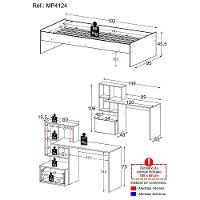 Conjunto Quarto Cama De Solteiro Com Escrivaninha Multimóveis Mp4124 Branco/rustic Branco/rustic - 5