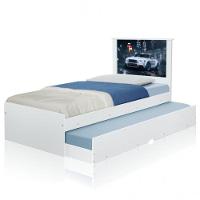 Bicama Solteiro Carro Branco Potente Com Colchões - 3