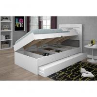 Bicama Solteiro Baú Branca Com Auxiliar E Colchões - 1