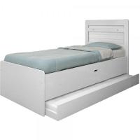 Bicama Solteiro Baú Branca Com Auxiliar E Colchões - 3