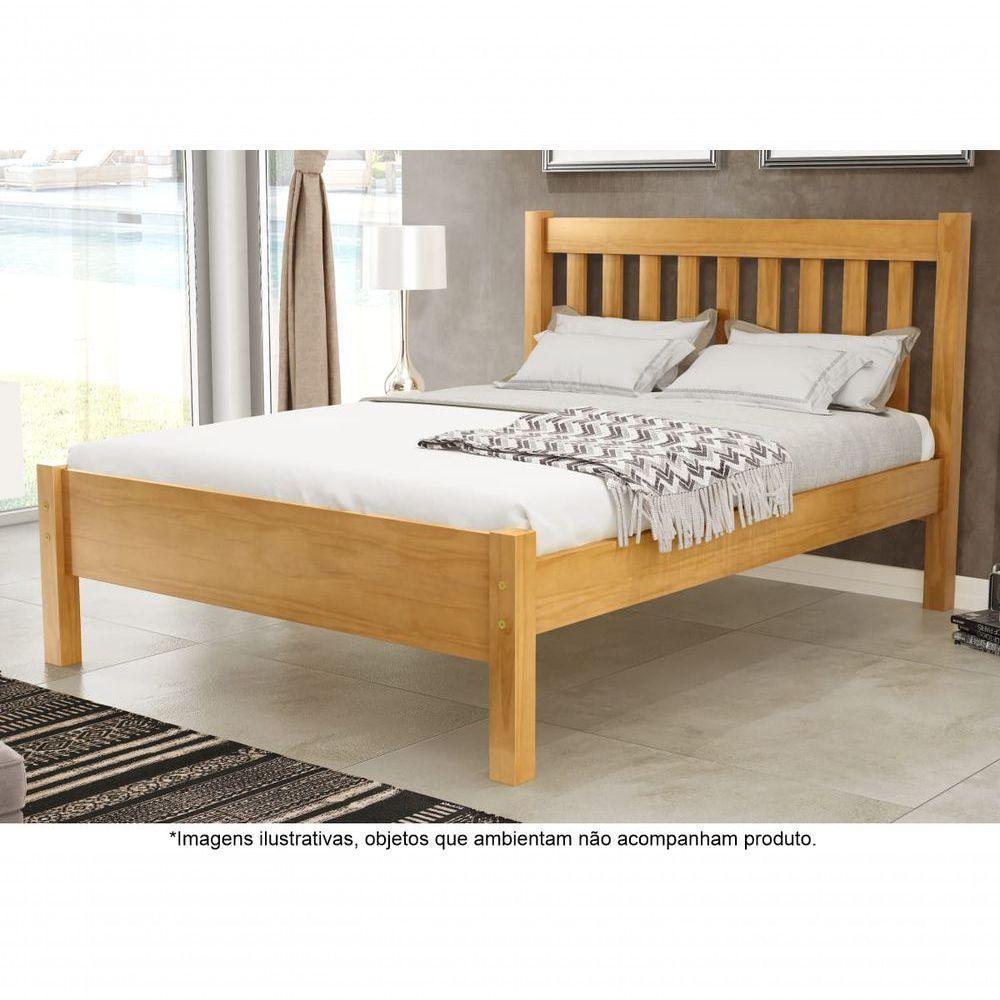 Cama Casal Em Madeira Maciça 1,40 Rapido Alice Mel - 1
