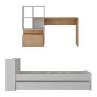 Conjunto Quarto Bicama Com Baú E Escrivaninha Multimóveis Mp4122 Branco/rustic Branco/rustic - 5