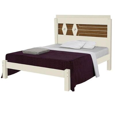 Cama Quarto Casal Livia Off White/canela Off White/canela