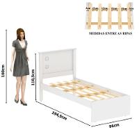 Cama Barcelona Solteiro Nature C/ Colchão - Tebarrot - 2