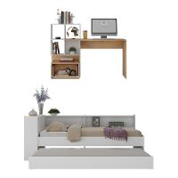 Conjunto Quarto Bicama Baú Com Prateleira E Escrivaninha Multimóveis Mp4126 Branco/rustic Branco/rustic - 3