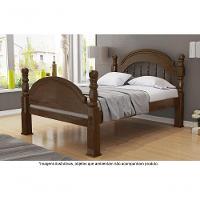 Cama Casal Em Madeira Maciça Torneada Com Pezeira Alta 1,40 Eliane Castanho - 1