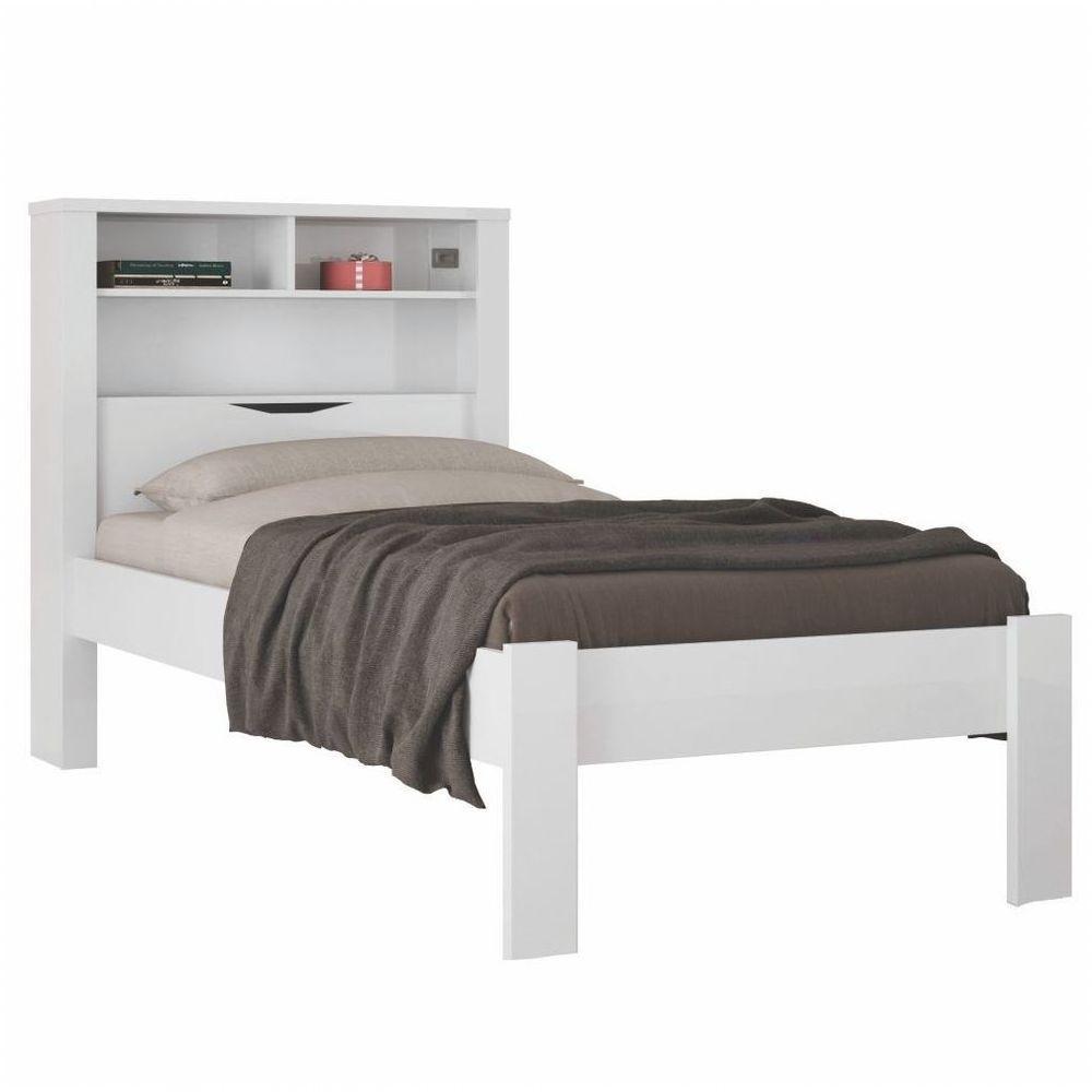 Cama Solteiro Invicta Com Baú Branco - Santos Andirá - 1