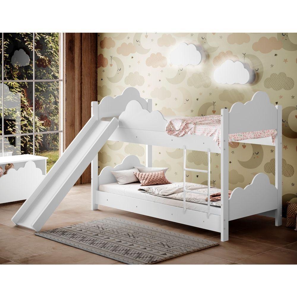 Beliche Sonho Doce Branca Com Escorregador E Colchões - 1