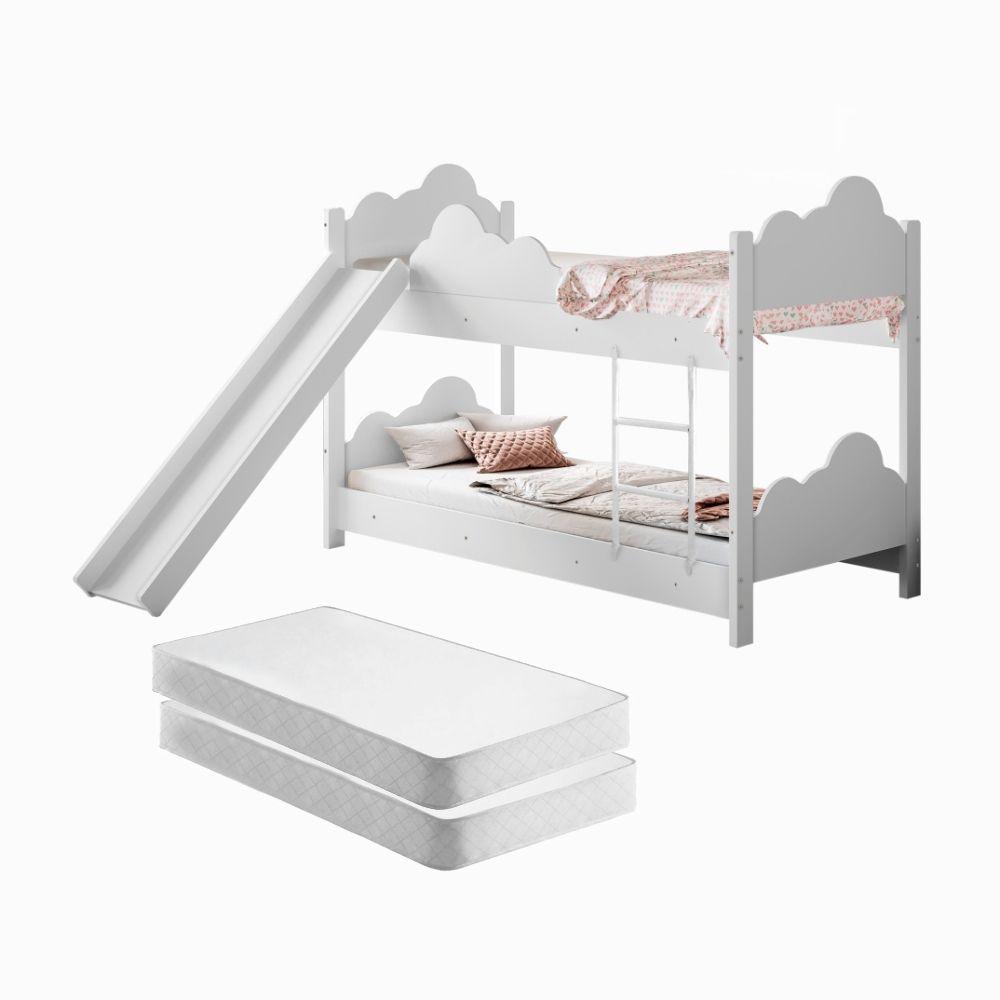 Beliche Sonho Doce Branca Com Escorregador E Colchões - 4