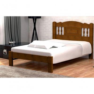 Cama Queen Size Bella De Madeira Maciça Angelim Pedra/tauari - Cor Imbuia