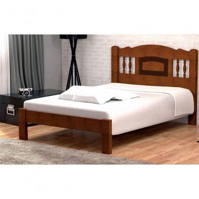 Cama Queen Size Bella De Madeira Maciça Angelim Pedra/tauari - Cor Castanho