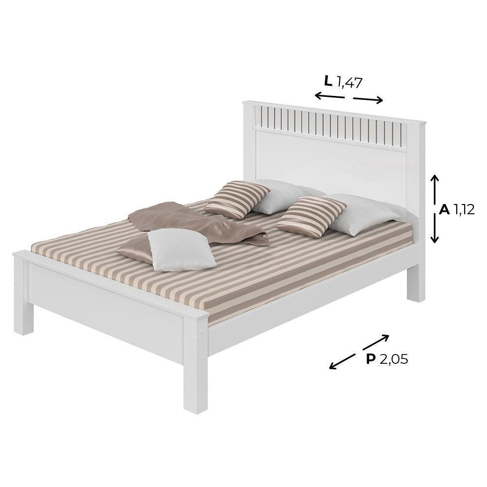 Cama De Casal Madeira Em Mdp E Branco Athenas Branco - 2