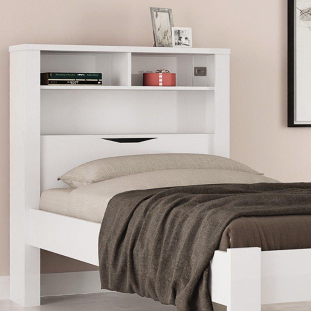 Cama Solteiro Baú Com Nicho Invicta Branco - Santos Andirá - 3