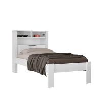 Cama Solteiro Baú Com Nicho Invicta Branco - Santos Andirá - 1