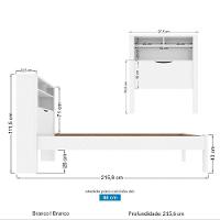 Cama Solteiro Baú Com Nicho Invicta Branco - Santos Andirá - 2