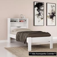 Cama Solteiro Baú Com Nicho Invicta Branco - Santos Andirá - 4