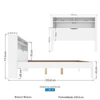 Cama Casal Baú Com Nicho Invicta Branco - Santos Andirá - 2